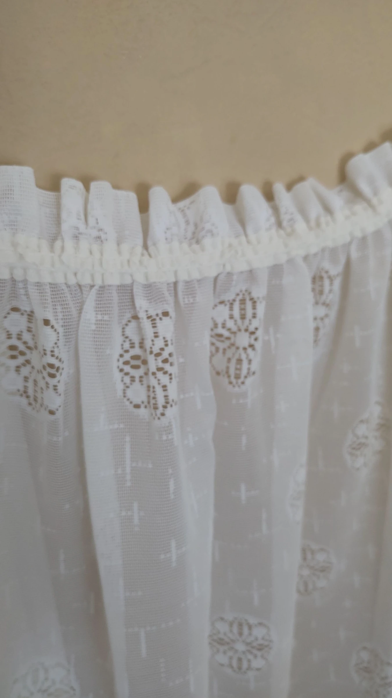 Uma cortina 220 x 250 cm - voile de renda branco - estilo vintage – photo 4